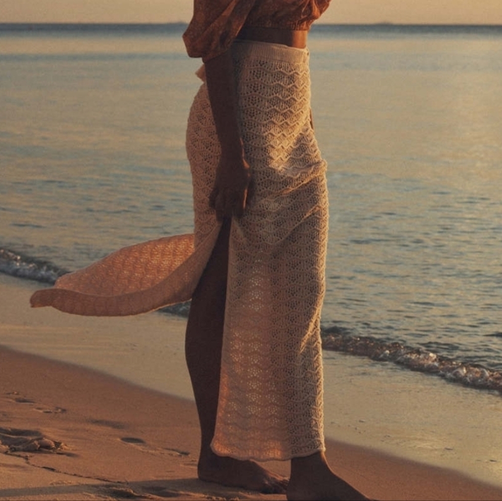 Spell & The Gypsy Collective Road to Paradise Knit Crochet Skirt Organic Cotton